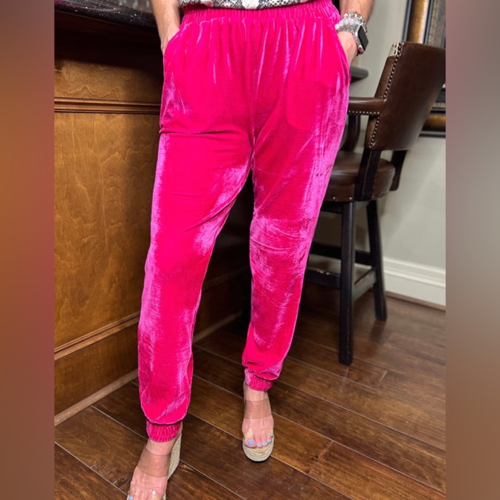 Pink Velour Jogger